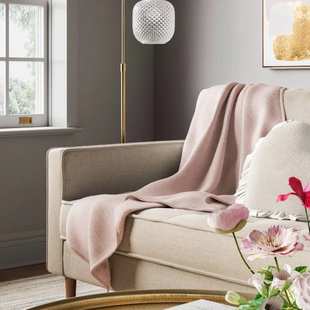 NWT Threshold Pink Throw Blanket
